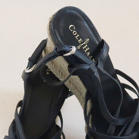 Cole Haan Leather Sandal Wedges Size 9 - Picture 10 of 11